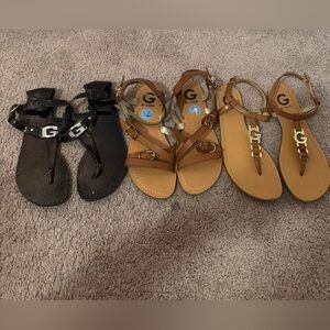 3 pair of G by Guess sandals